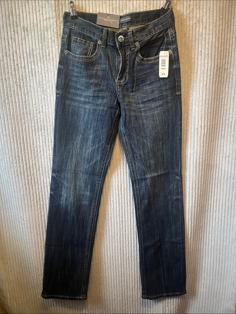Men's Slim Straight Jeans in Dark Indigo Wash 26W/34L